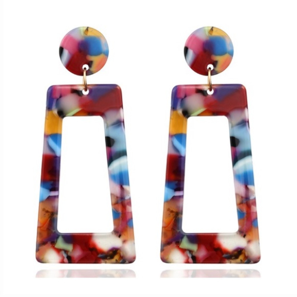 🌵 Colorful Acrylic Statement Earrings